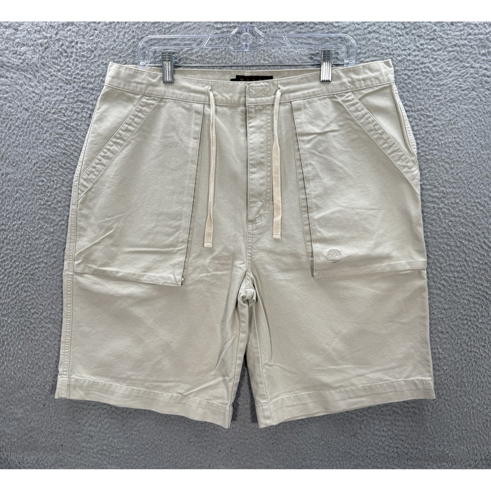 Vintage Timberland Weathergear Shorts Mens 38 Tan Canvas Workwear Grunge Y2K